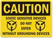 Caution Static Sensitive Devices Do Not Enter Sign