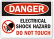 Danger Electrical Shock Hazard Sign
