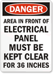 Danger Electrical Panel Clear Sign