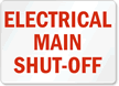 Electrical Main Shut Off Sign