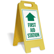 First Aid Station with Arrow Free-Standing Sign
