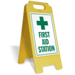 First Aid Station with Symbol Free-Standing Sign