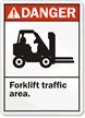 Danger Forklift Traffic Area Sign