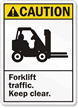 Caution (ANSI) Forklift Traffic Sign