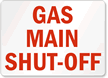 Gas Main Shut Off Sign