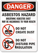 Danger Asbestos Cancer Lung Hazard Sign