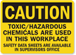 Caution Toxic Hazardous Chemicals Data Sign