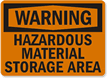 Warning Hazardous Material Storage Area Sign