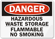Danger Hazardous Waste Flammable Sign