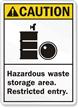 Caution: Hazardous Waste Storage Area Sign