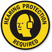 Hearing Protection Required Floor Sign