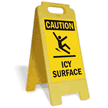Caution Icy Surface Standing Floor Sign