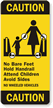 No Bare Feet Hold Handrail Attend Children Sign
