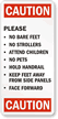 Caution No Bare Feet No Strollers Sign