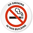 No Smoking in this Building Window Decal