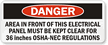 Danger: Area Must Be Kept Clear Sign