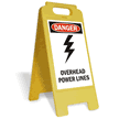 Overhead Power Lines Standing Floor Sign