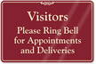 Visitors Please Ring Bell Showcase Wall Sign