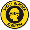 Safety Glasses Required Floor Sign