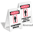 Danger Confined Space Reversible Fold-Ups Floor Sign