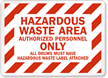 Hazardous Waste Area Authorized Personnel Sign