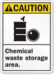 Caution Chemical Waste Storage Area Sign