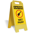 Caution Wet Paint W/Graphic Fold-Ups® Floor Sign
