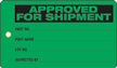 Approved For Shipment Plastic Inspection Tags
