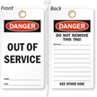 Out Of Service Lockout Tag