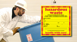 Hazardous Waste labels warn help shippers and handlers identify the contents in case of an emergency and devise the proper response.