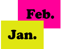 Monthly Labels Stickers Fluorescent Color Coding