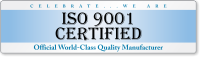 ISO 9001 Certified Quality Bumper Stickers