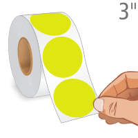 Fluorescent Chartreuse Round Dot Stickers Roll