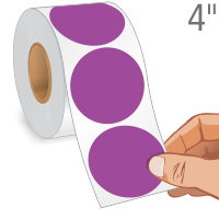 Purple Circular Color-Coded 500 Labels/Roll
